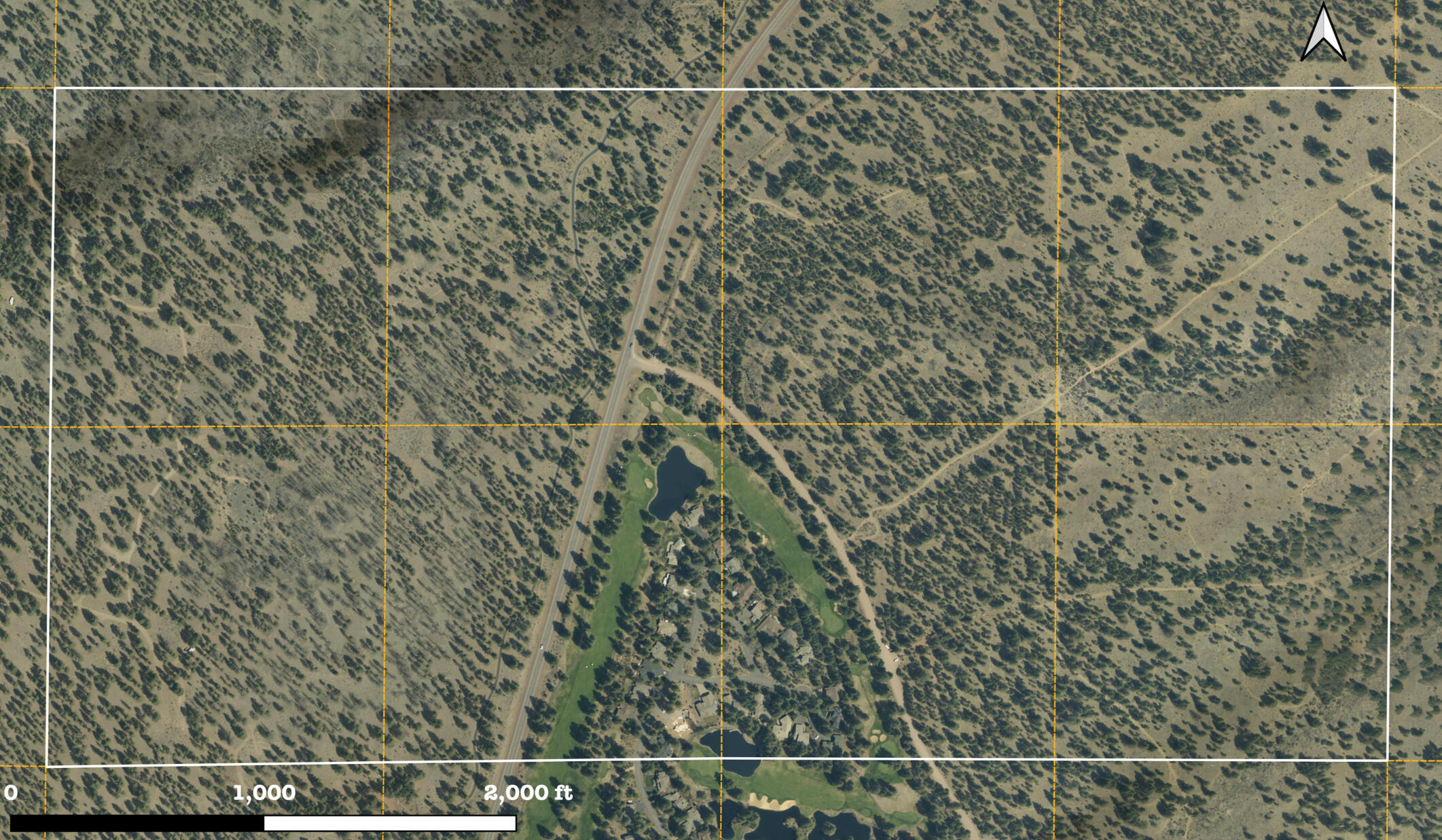 A simple map for personal reference; the study area for an aerial photography class. Used in tandem with a hand-drawn map.