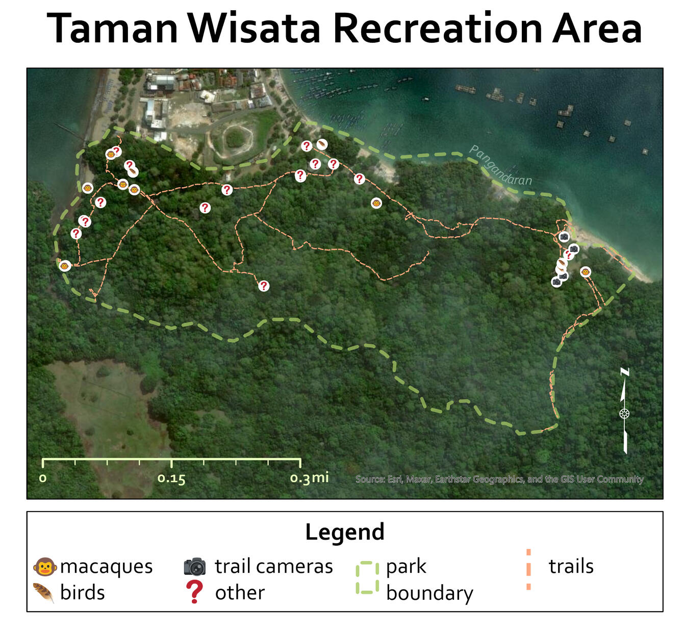 COCC Indonesia Field Study: Pangadaran National Park. Made in ArcGIS Pro